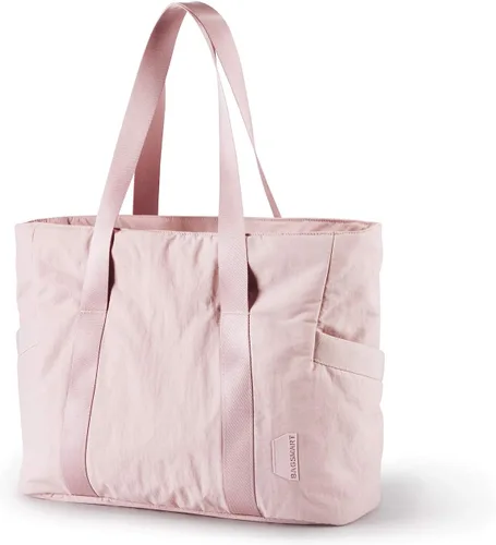 Vista 9 de BAGSMART Bolsa de mano para mujer, bolsa de mano con cremallera, bolsa de trabajo con compartimentos, bolsa de hombro para enfermera, para viajes