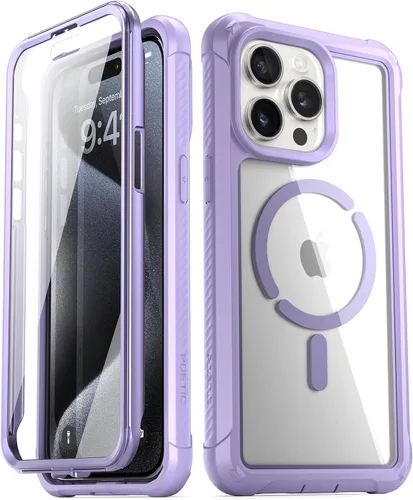 Vista 7 de Poetic Guardian MagPro - Funda para iPhone 15 Pro de 6.1 pulgadas, [compatible con MagSafe], [probada en caídas de grado militar de 20 pies]