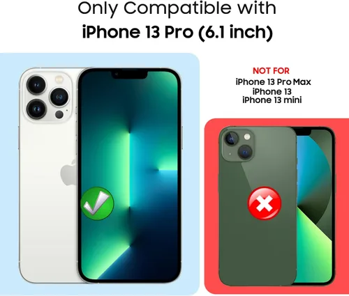 Vista 7 de MAKAVO Funda magnética para iPhone 13 Pro, compatible con MagSafe, protector de lente de cámara integrado, vista de logotipo, funda de grado militar