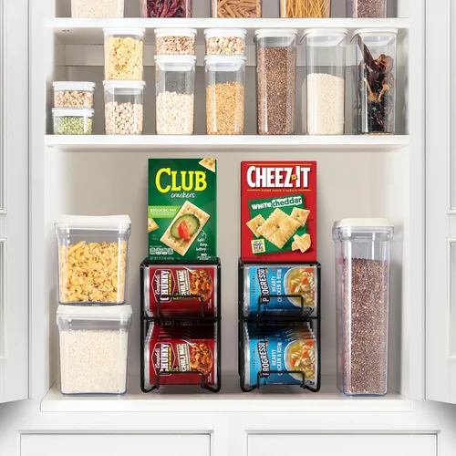 Vista 5 de Sorbus Soda - Dispensador y organizador de bebidas para 12 latas estándar de 12 onzas, compatible con refrigerador (1 paquete, negro)