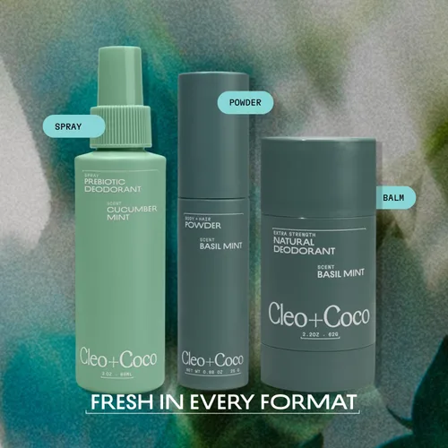 Vista 8 de Cleo+Coco - Bálsamo desodorante extra fuerte, menta de albahaca (paquete de 2, 2.2 onzas cada uno), desodorante natural sin aluminio con 5