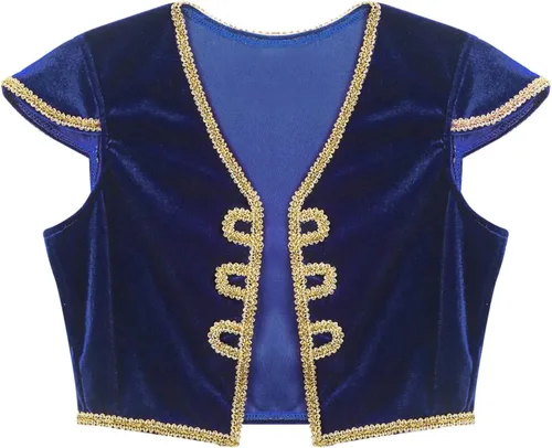 Vista 3 de QinCiao Disfraz de príncipe árabe para niños y niños, chaleco con mangas casquillo, chaleco con pantalones para Halloween, fiesta de cosplay