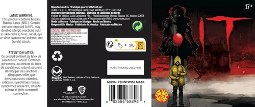 Vista 3 de Máscara para adultos IT Pennywise, Multi