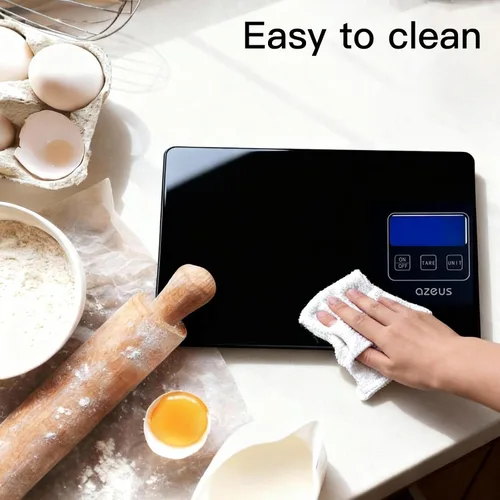 Vista 5 de Báscula de alimentos con recargable por USB, báscula digital de cocina con 6 unidades, alta precisión de capacidad de 11 libras, rango