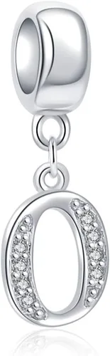 Vista 67 de ABUN Abalorio de plata de ley 925 con letra A a la Z, espaciador de inicial, con circonita cúbica transparete colgante, auténtica, para pulseras