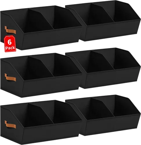 Vista 12 de Homsorout Organizadores de Armario y Contenedores de Almacenamiento - Paquete de 4 Contenedores de Almacenamiento Plegables Divididos Trapezoidales