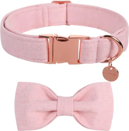 Vista 8 de DOGWONG Collar de algodón de cáñamo para perro con lazo, collar verde para mascotas, duradero, ajustable, collar para cachorros para perros