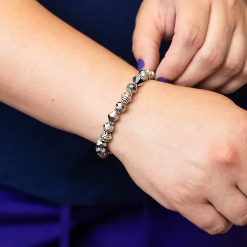 Vista 35 de Pulsera elástica de alerta médica, pulsera de identificación médica de repuesto intercambiable, etiqueta de identificación no incluida, cristales