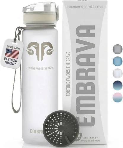 Vista 11 de Embrava Botella de agua deportiva - 32oz grande - Tapa de cierre rápido para beber rápidamente - Libre de BPA y BPS - A prueba de fugas, tapa