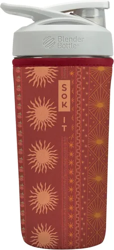 Vista 49 de Sok It BotlSok Botella Mezcladora de Proteínas con Funda Aislante de Neopreno (Floral Abstracto, Se Ajusta a Mezcladoras de 24oz)