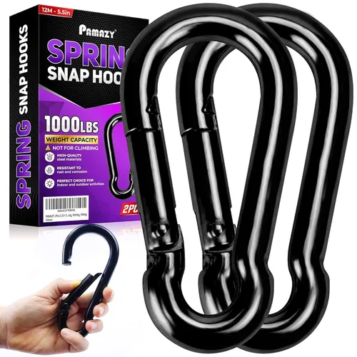Vista 9 de PAMAZY 12 ganchos de resorte de 2 pulgadas, clip de gancho de utilidad, conector de cuerda resistente, ganchos de enlace rápido para interiores