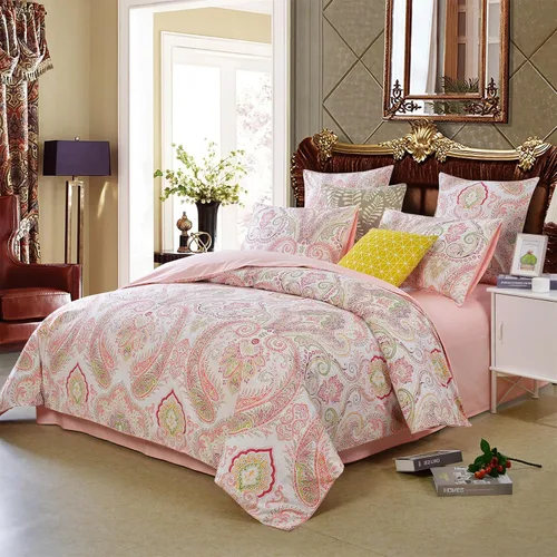 Vista 79 de ABREEZE Juego de funda de edredón tamaño individual con cierre de botón, 100% algodón egipcio, juego de ropa de cama floral de granja, color rosa, 3