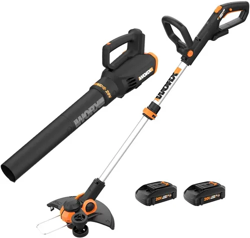 Vista 5 de Worx WG779 - Cortacésped inalámbrico de 40 V y 14 pulgadas + recortadora de cuerdas y soplador de hojas inalámbrico con batería y cargador