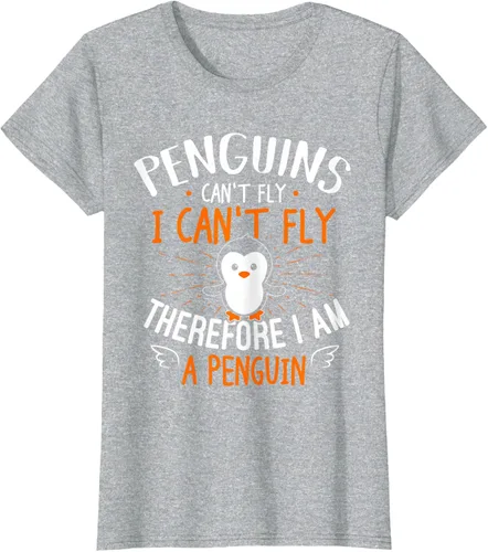 Vista 37 de Penguins Can't Fly Shirt - Camiseta de regalo para amantes de los pingüinos, Azul Azul Marino