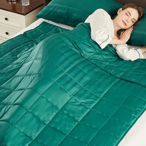 Vista 6 de anfie - Manta con peso para niños (40 x 60 pulgadas, 10 libras), ultrasuave y acogedora, refrescante, lavable a máquina, beige