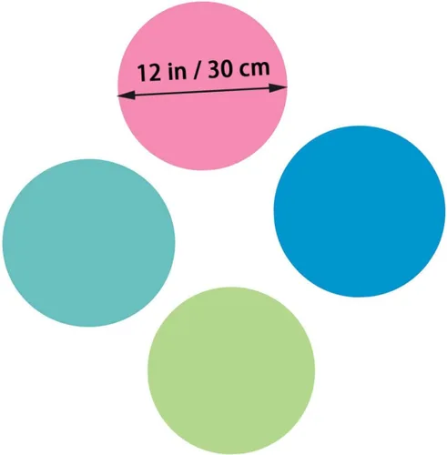 Vista 2 de 4 calcomanías de vinilo extraíbles para pared, con círculos de borrado en seco, para enseñanza, progreso, aula, estudiantes, escritorio de mesa, 4