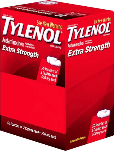 Vista 8 de Tylenol (R) Fuerza extra, dosis de 2 cápsulas, 100 cápsulas en total, 500 mg cada uno