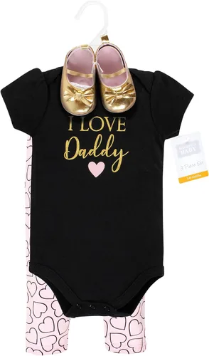 Vista 2 de Hudson Baby Conjunto de pañales, pantalones y zapatos de algodón para bebé