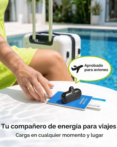 Vista 7 de Kuulaa Cargador portátil pequeño para iPhone con cable Lightning integrado de 5000 mAh, batería externa de carga rápida para iPhone 14/13/13