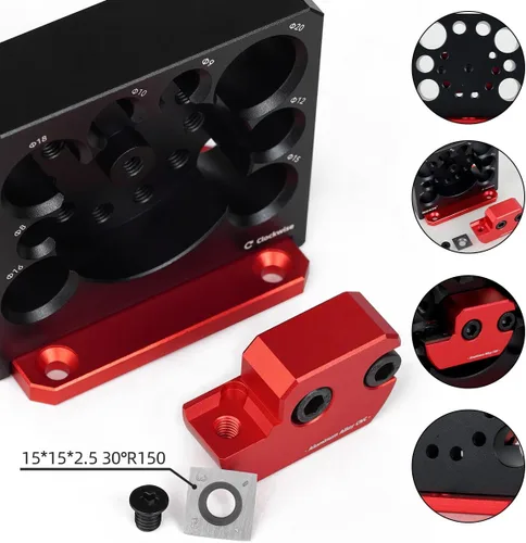 Vista 4 de Kit de plantillas para hacer clavijas, 8 piezas, métrica ajustable de 0.39 a 0.78 pulgadas, aleación de aluminio, taladro eléctrico de fresado