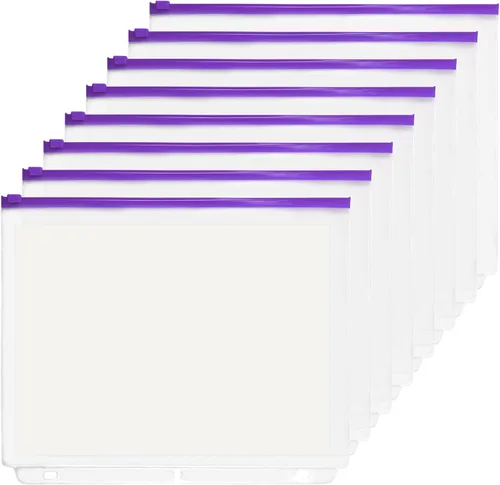 Vista 5 de YoeeJob Paquete de 8 bolsillos transparentes con cremallera para carpetas 9 Packs