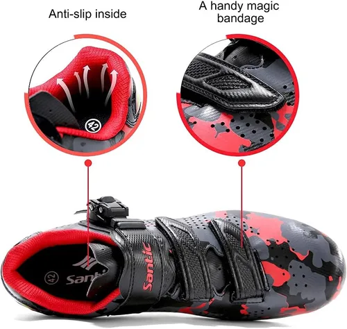 Vista 4 de Santic Zapatos de ciclismo unisex para interiores, zapatos de bicicleta de carretera, zapatos de equitación para hombres y mujeres