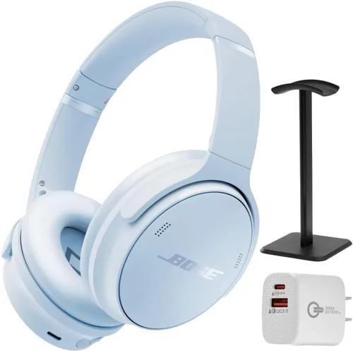 Vista 10 de Bose QuietComfort - Auriculares Bluetooth inalámbricos con cancelación activa de ruido sobre la oreja y micrófono, + cargador de pared verde Extreme