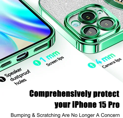 Vista 421 de Misscase Funda magnética con purpurina para iPhone 11 compatible con MagSafe, protección completa, delgada, a prueba de golpes, antiarañazos