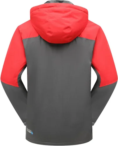 Vista 3 de PHIBEE Chaqueta de esquí impermeable para hombre, abrigo de nieve cálido a prueba de viento, chaqueta de lluvia con capucha