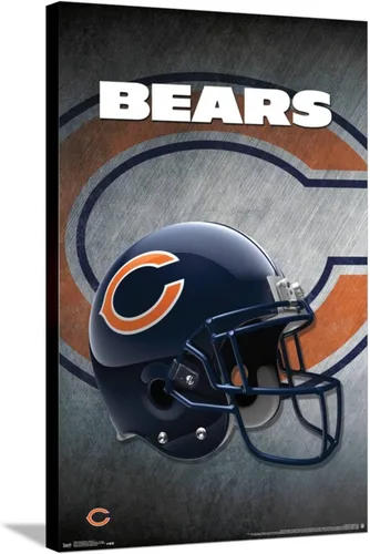 Vista 5 de Trends International NFL Chicago Bears - Póster de pared de lona con casco 16