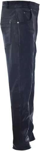 Vista 4 de Infinity - Pantalones clásicos de cuero para hombre, pantalones vaqueros