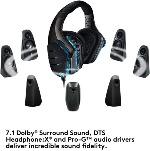 Vista 4 de Logitech G933 Artemis Spectrum RGB 7.1 Auriculares para juegos con sonido envolvente (renovado)