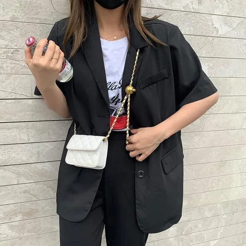 Vista 2 de Mini bolso de cintura para mujer, bolso de cintura pequeño de moda para mujer, accesorios Y2K de moda, Blanco, Moderno