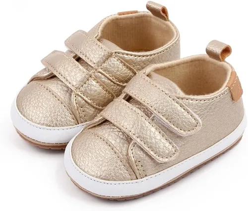 Vista 2 de Baby Shoes Soft Leather Flat Shoes Toddler First Walker Shoes Boys Girls Infant Newborn Sneakers Non-Slip Rubber Sole