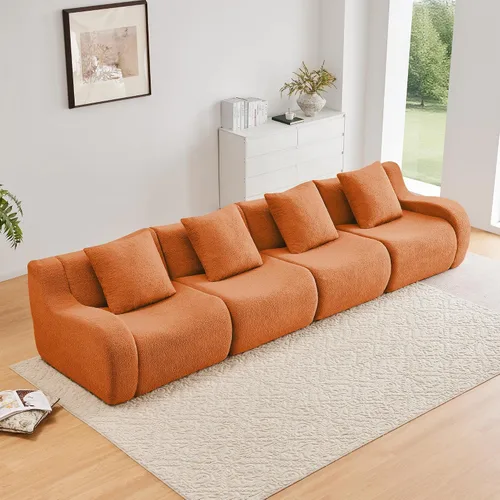 Vista 13 de Boneless Cloud - Sofá modular modular de 82.7 pulgadas, cómodo sofá biplaza de tela de peluche, sofás seccionales de asiento profundo para sala