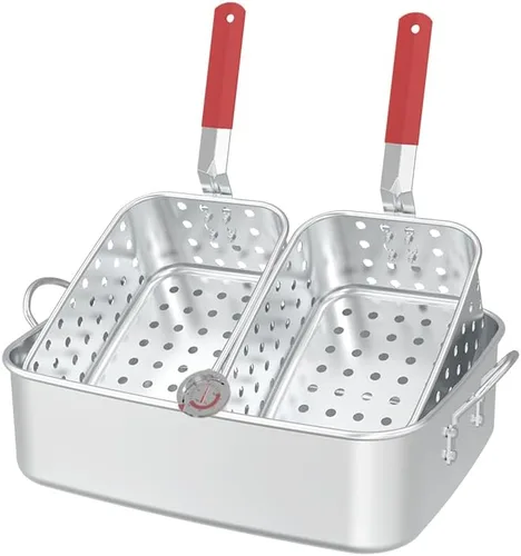 Vista 8 de Kit de freidora de pescado para exteriores de 10 cuartos de galón: olla de aluminio resistente y canasta de 6.7 cuartos de galón, freidora