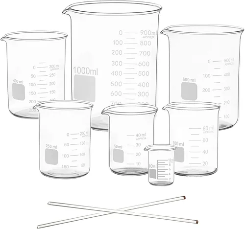 Vista 11 de Juego de vasos de vidrio de borosilicato de 4 piezas, 0.3-8.5 fl oz