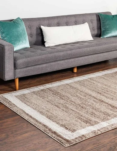 Vista 4 de Unique Loom Del Mar Collection - Alfombra Maria (4' 1" x 6' 1" Rectángulo, Marrón Claro/ Marfil)