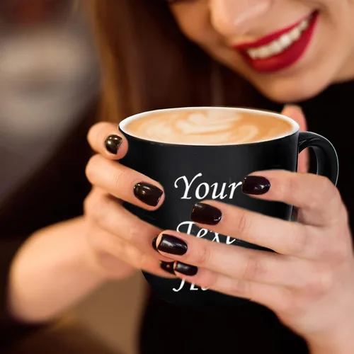 Vista 3 de My Personal Memories Taza de café con leche grabada personalizada y taza de té personalizada con su texto (negro)