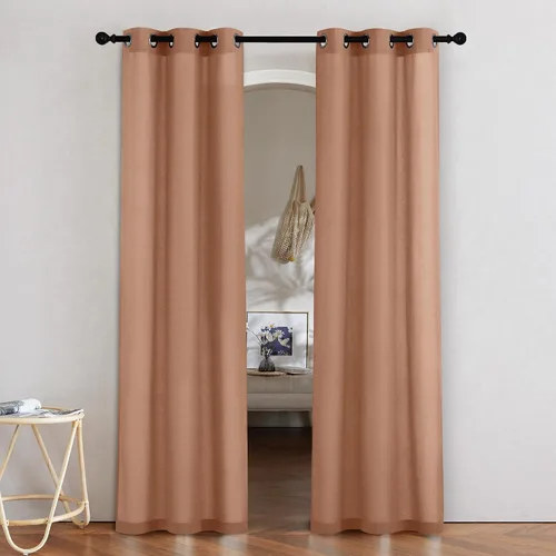 Vista 249 de NICETOWN - Cortinas de lino angora para ventana de cocina sobre el fregadero, con ojales, lino grueso angora, tratamientos cortos para ventanas