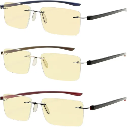 Vista 4 de Eyekepper Gafas de bloqueo de luz azul, paquete de 3 lectores de computadora sin montura