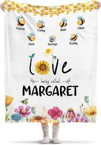 Vista 23 de Manta de franela ligera de abeja, regalos para niñas y mujeres en todas las estaciones, manta para cama, sofá, 30 x 40 pulgadas, para bebé/mascotas