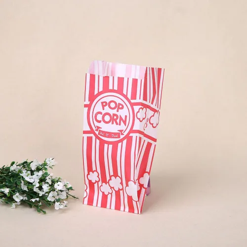 Vista 5 de 100 bolsas de palomitas de maíz de 1 onza, bolsas de palomitas de maíz resistentes a la grasa, contenedor de papel desechable para Navidad, Acción