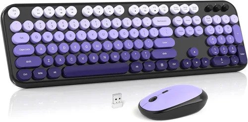 Vista 17 de MOWUX - Combo de teclado y mouse inalámbricos para Windows, teclado inalámbrico externo de tamaño completo 2.4G, mouse compacto, 8 teclas multimedia