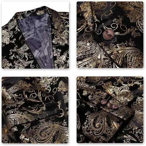 Vista 6 de Cloudstyle Traje de vestir para hombre de un solo pecho 2 piezas Slim Fit 2 Botones Trajes
