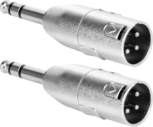 Vista 18 de Adaptador TRS de 1/4" a XLR 2 paquete - Adaptadores XLR macho y hembra de 6.35mm 1/4" 0.25 in TRS hembra a (XLR macho y XLR hembra)