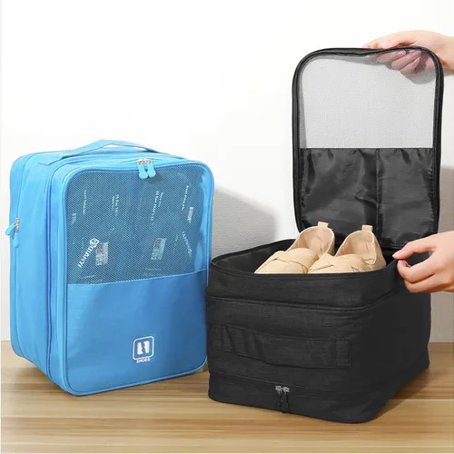 Vista 7 de IMCUZUR Shoe Bag for Travel, Shoes Packing Organizer Bag for Women and Men, Holds Shoes up to Size 13 (Black)