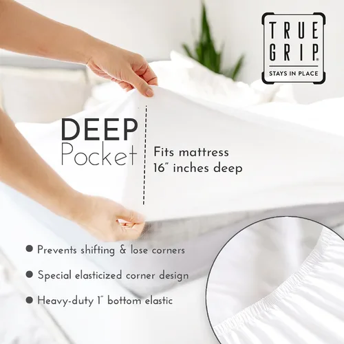 Vista 3 de Linen Closet Juego de sábanas tamaño individual – 100% algodón natural percal, juego de sábanas de cama individual de 3 piezas refrescante