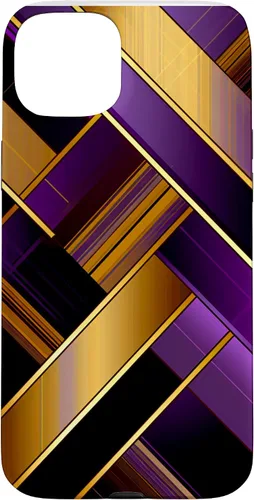 Vista 9 de Púrpura Negro Oro Plaid Patrón A Cuadros Amantes Caso Para iPhone 16
