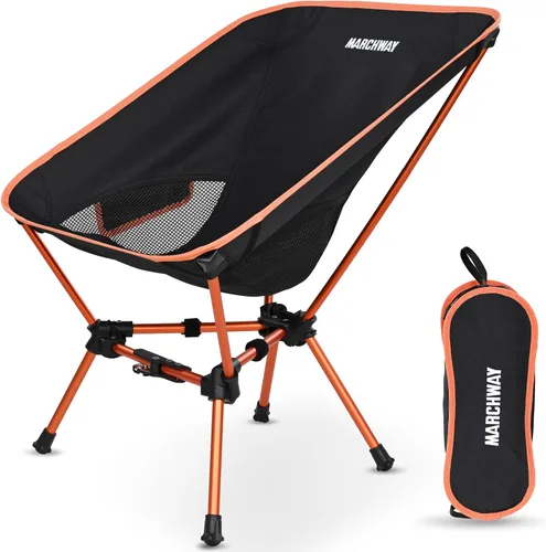 Vista 8 de MARCHWAY Silla de camping plegable ligera con bloqueo de resorte, estable y compacta portátil para campamento al aire libre, viajes, playa, picnic